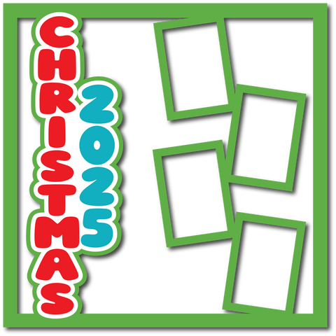 Christmas 2025 - 4 Frames - Layered Overlay - Digital Cut File - SVG - INSTANT DOWNLOAD