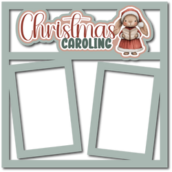 Christmas Caroling - 2 Frames - Scrapbook Page Layered Overlay Kit