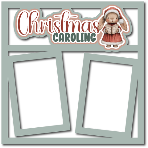 Christmas Caroling - 2 Frames - Scrapbook Page Layered Overlay Kit