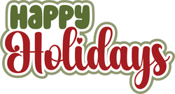 Happy Holidays - Scrapbook Page Title Die Cut