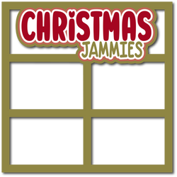 Christmas Jammies - 4 Frames - Scrapbook Page Layered Overlay Kit