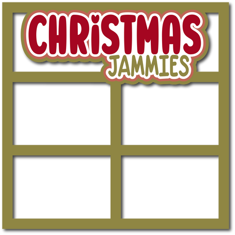 Christmas Jammies - 4 Frames - Scrapbook Page Layered Overlay Kit