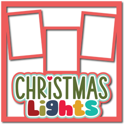 Christmas Lights - 3 Frames - Scrapbook Page Layered Overlay Kit