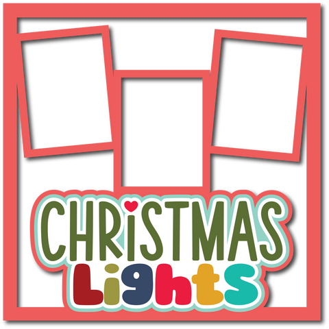 Christmas Lights - 3 Frames - Scrapbook Page Layered Overlay Kit