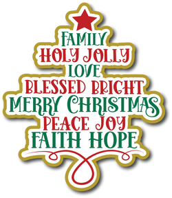 Christmas Tree - Scrapbook Page Title Die Cut