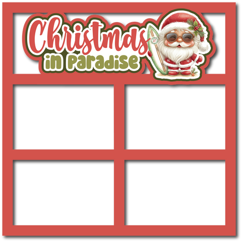 Christmas in Paradise - 4 Frames - Scrapbook Page Layered Overlay Kit