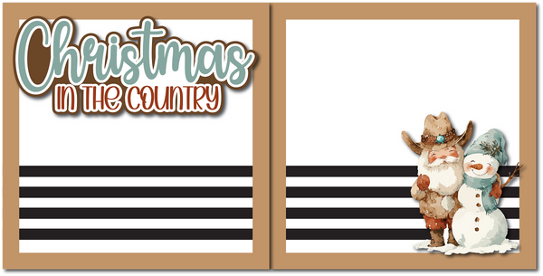 Christmas in the Country - Printed Premade Scrapbook (2) Page 12x12 Layout