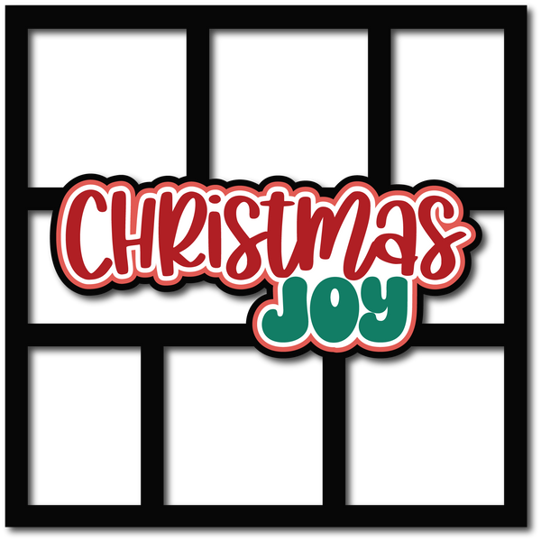 Christmas Joy - 6 Frames - Scrapbook Page Layered Overlay Kit