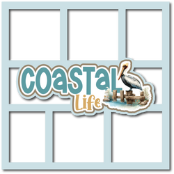 Coastal Life - 6 Frames - Scrapbook Page Layered Overlay Kit