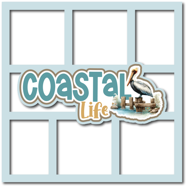 Coastal Life - 6 Frames - Scrapbook Page Layered Overlay Kit