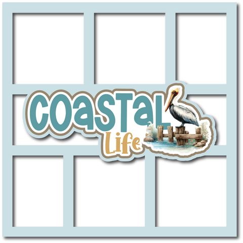 Coastal Life - 6 Frames - Scrapbook Page Layered Overlay Kit