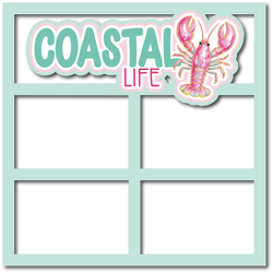 Coastal Life - 4 Frames - Scrapbook Page Layered Overlay Kit