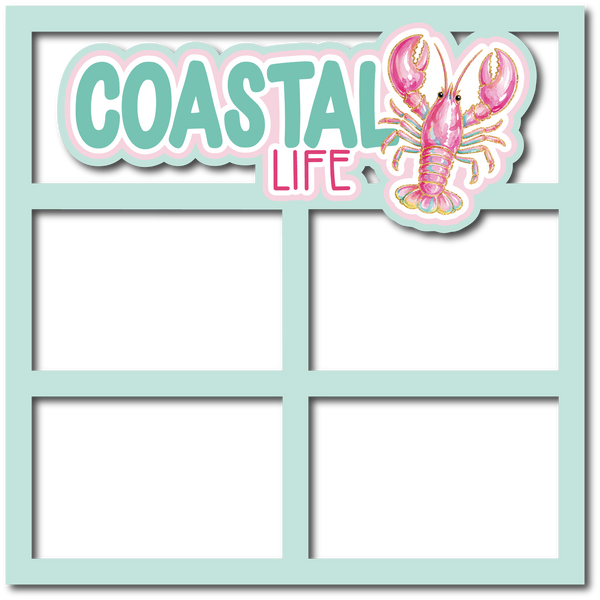 Coastal Life - 4 Frames - Scrapbook Page Layered Overlay Kit