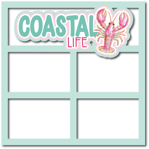 Coastal Life - 4 Frames - Scrapbook Page Layered Overlay Kit
