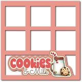 Cookies & Milk - 6 Square Frames - Scrapbook Page Layered Overlay Kit
