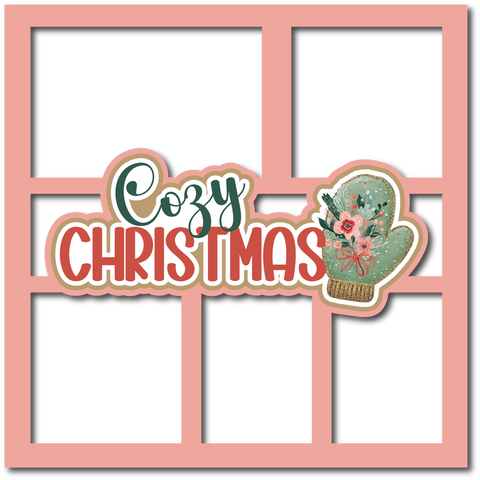 Cozy Christmas - 5 Frames - Scrapbook Page Layered Overlay Kit