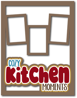 Cozy Kitchen Moments - 3 Frames - Scrapbook Page Layered Overlay Kit - 8.5 x 11