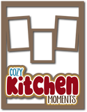 Cozy Kitchen Moments - 3 Frames - Scrapbook Page Layered Overlay Kit - 8.5 x 11