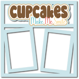 Cupcakes Make Me Smile - 2 Frames - Scrapbook Page Layered Overlay Kit