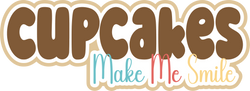 Cupcakes Make Me Smile - Scrapbook Page Title Sticker