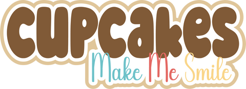 Cupcakes Make Me Smile - Scrapbook Page Title Sticker