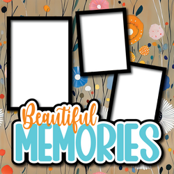 Beautiful Memories - Printed Premade Scrapbook Page 12x12 Layout