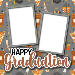 Happy Graduation - Printed Premade Scrapbook Page 12x12 Layout