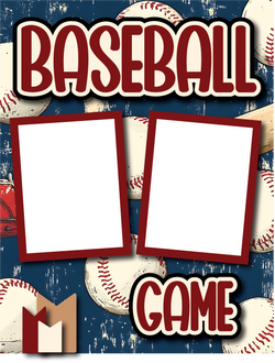 Baseball Game - Digital Premade Scrapbook - 8.5 x 11  - Page - INSTANT DOWNLOAD
