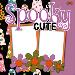 Spooky Cute - Digital Premade Scrapbook Page Template - INSTANT DOWNLOAD