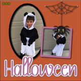 Halloween - Digital Premade Scrapbook Page Template - INSTANT DOWNLOAD