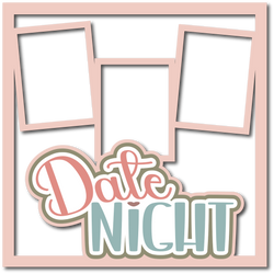 Date Night - 3 Frames - Scrapbook Page Layered Overlay Kit