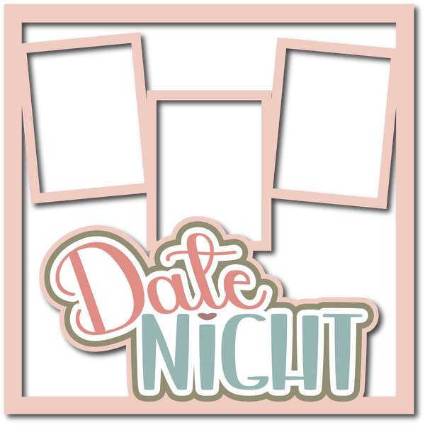 Date Night - 3 Frames - Scrapbook Page Layered Overlay Kit