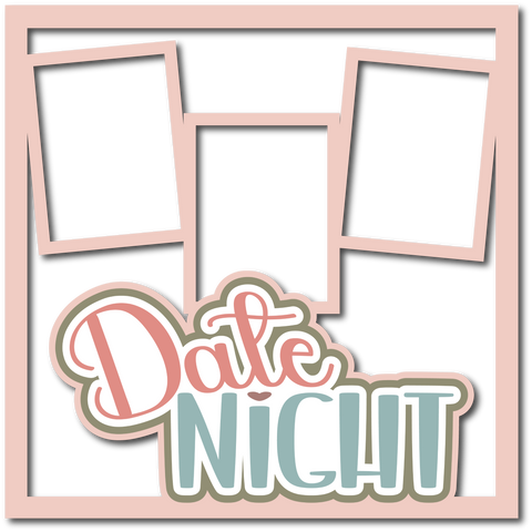 Date Night - 3 Frames - Scrapbook Page Layered Overlay Kit