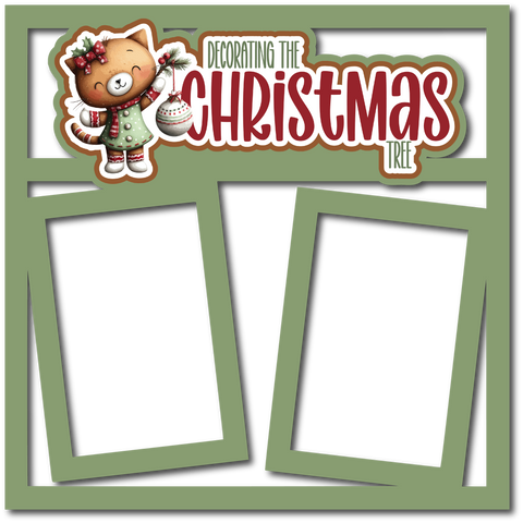 Decorating the Christmas Tree - 2 Frames - Scrapbook Page Layered Overlay Kit