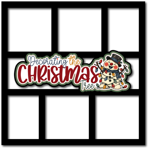 Decorating the Christmas Tree - 6 Frames - Scrapbook Page Layered Overlay Kit