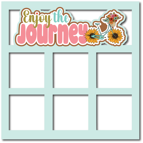 Enjoy the Journey - 6 Square Frames - Scrapbook Page Layered Overlay Kit