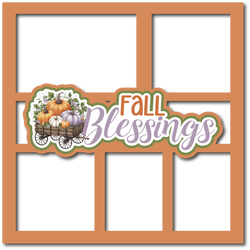 Fall Blessings - 5 Frames - Scrapbook Page Layered Overlay Kit