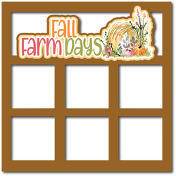 Fall Farm Days - 6 Square Frames - Scrapbook Page Layered Overlay Kit
