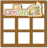 Fall Farm Days - 6 Square Frames - Scrapbook Page Layered Overlay Kit