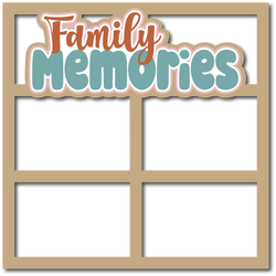 Family Memories -4 Frames - Scrapbook Page Layered Overlay Kit