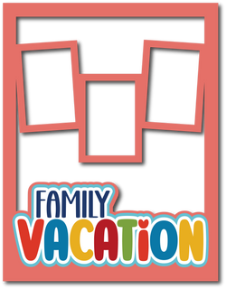 Family Vacation - 3 Frames - Scrapbook Page Layered Overlay Kit - 8.5 x 11