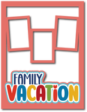 Family Vacation - 3 Frames - Scrapbook Page Layered Overlay Kit - 8.5 x 11