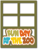 Fun Day at the Zoo - 4 Frames - Scrapbook Page Layered Overlay Kit - 8.5 x 11