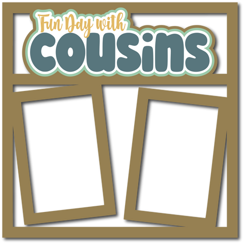 Fun Day with Cousins - 2 Frames - Scrapbook Page Layered Overlay Kit