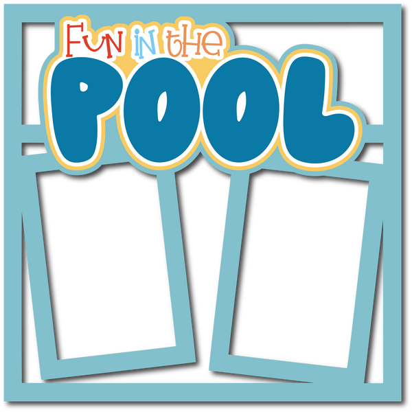Fun in the Pool - 2 Frames - Scrapbook Page Layered Overlay Kit