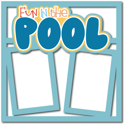Fun in the Pool - 2 Frames - Scrapbook Page Layered Overlay Kit