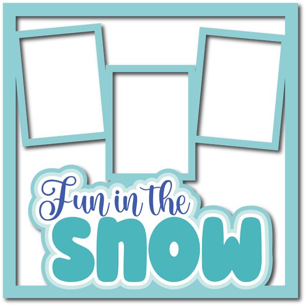 Fun in the Snow - 3 Frames - Scrapbook Page Layered Overlay Kit