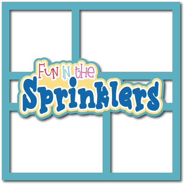 Fun in the Sprinklers - 2 Frames - Scrapbook Page Layered Overlay Kit