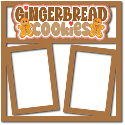 Gingerbread Cookies - 2 Frames - Scrapbook Page Layered Overlay Kit