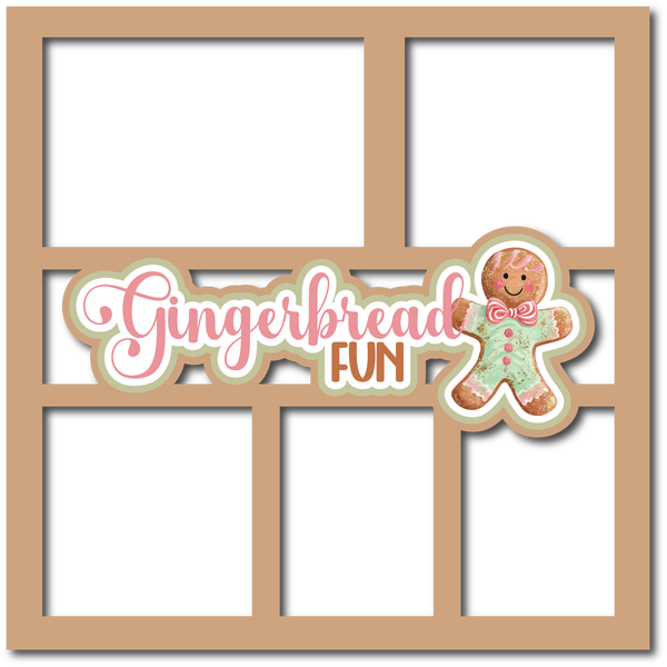 Gingerbread Fun - 5 Frames - Scrapbook Page Layered Overlay Kit